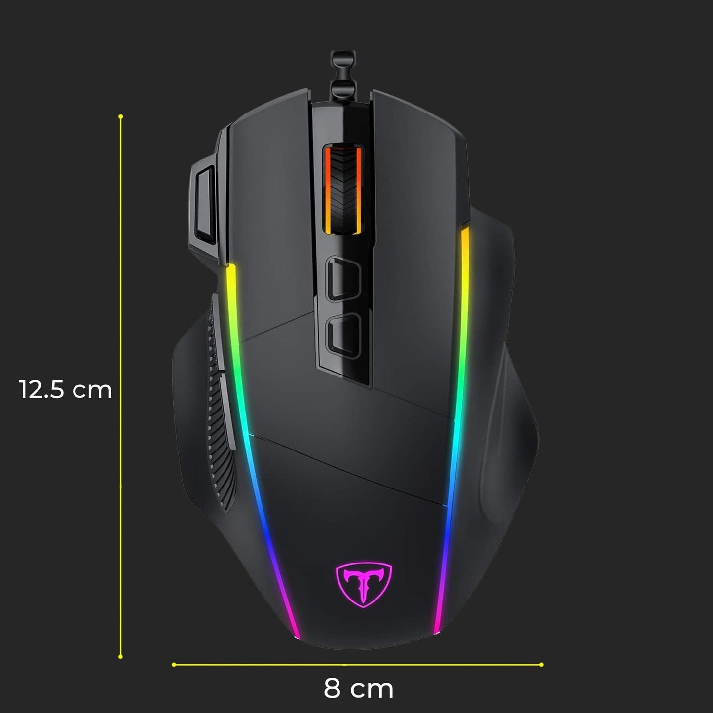 Mouse gaming Timebox, 5000 DPI, USB, Ergonomic, 1000Hz, RGB Led, Negru