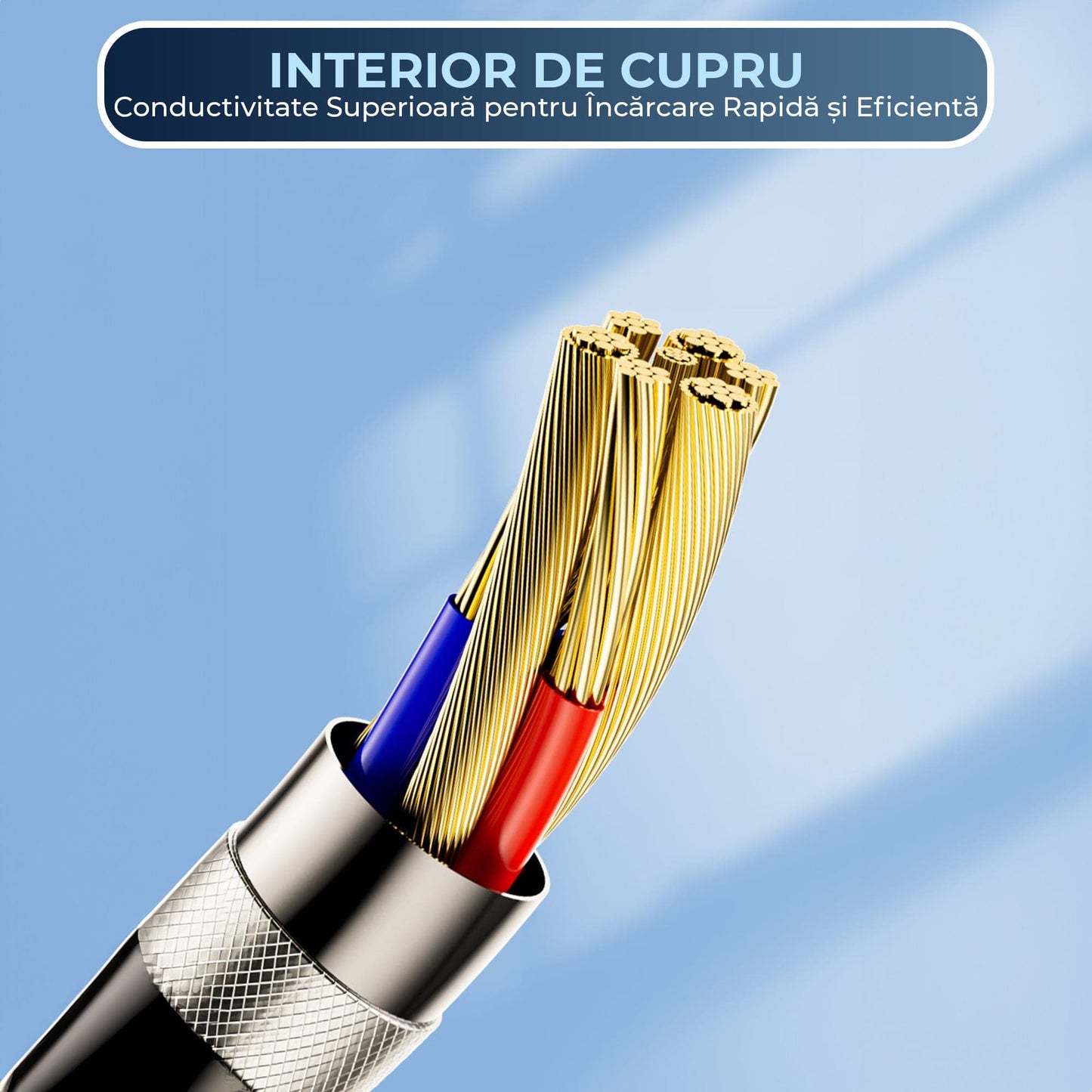 Cablu de Incarcare si Transfer de Date Timebox, USB la Type-C, 1,3m, Portocaliu