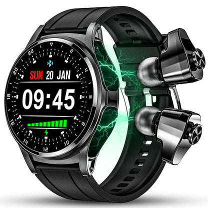 Ceas smartwatch cu casti bluetooth incorporate, monitorizare activitati fizice