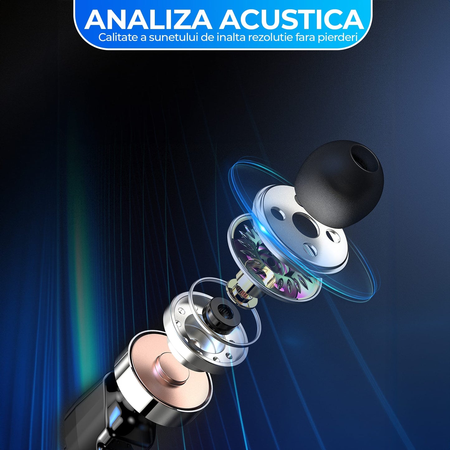 Ceas smartwatch cu casti bluetooth incorporate, monitorizare activitati fizice