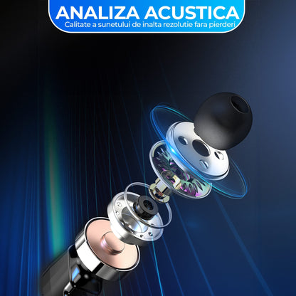 Ceas smartwatch cu casti bluetooth incorporate, monitorizare activitati fizice