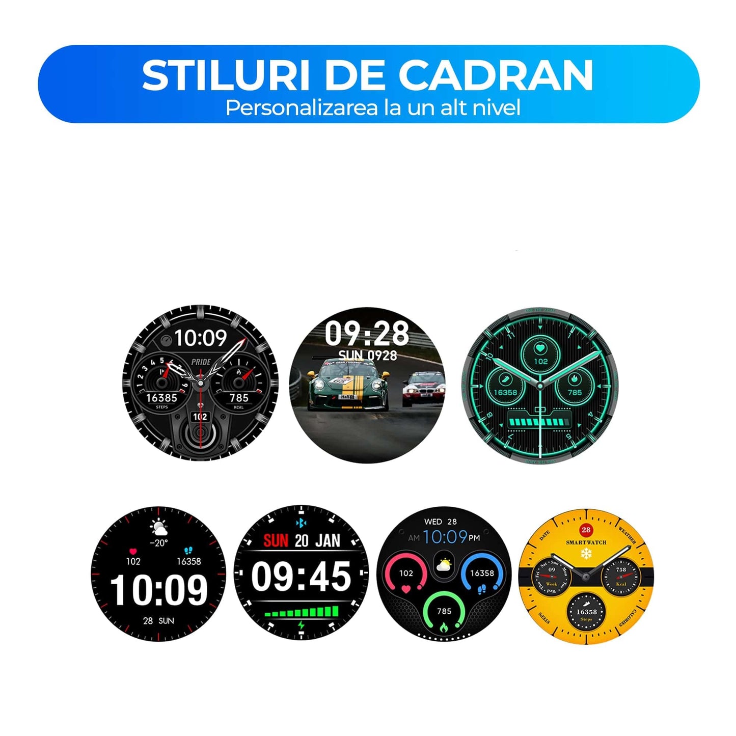Ceas smartwatch cu casti bluetooth incorporate, monitorizare activitati fizice
