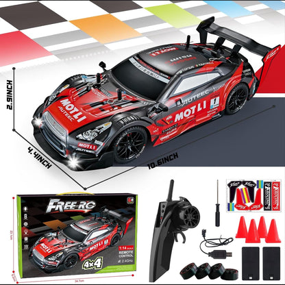 Masina cu telecomanda RC Timebox, 30km/h, 1:16, 4x4, Drift car, Negru/Rosu