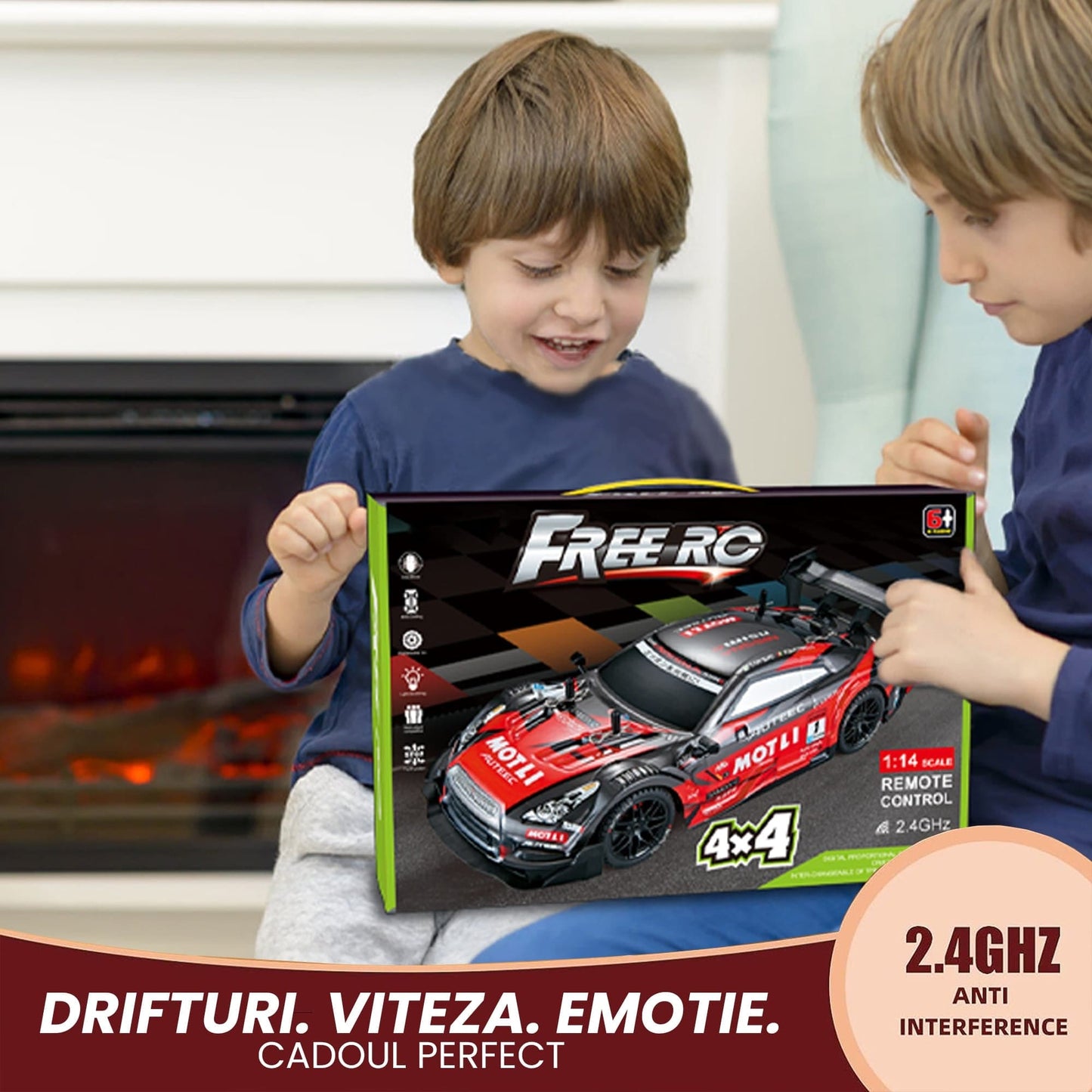 Masina cu telecomanda RC Timebox, 30km/h, 1:16, 4x4, Drift car, Verde