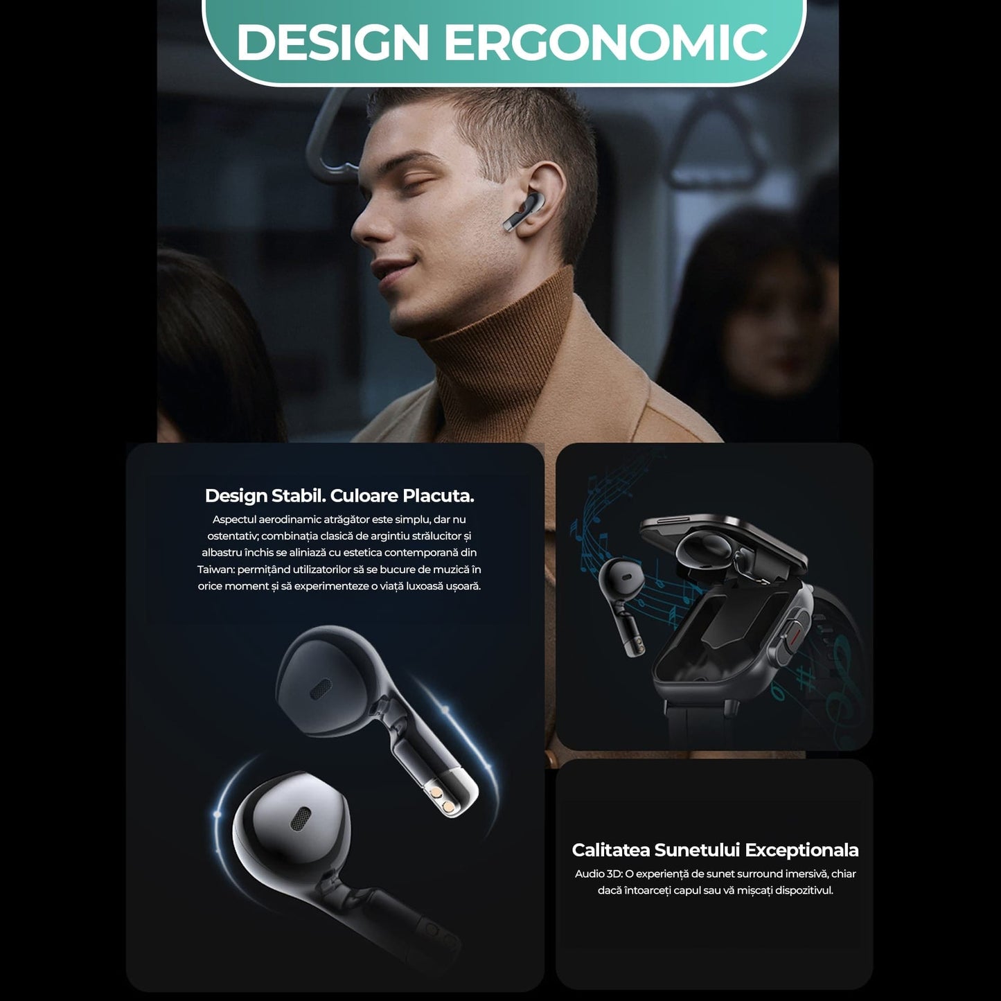 Ceas Smartwatch cu Casti Bluetooth incorporate, Monitorizare activitati fizice