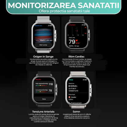 Ceas Smartwatch cu Casti Bluetooth incorporate, Monitorizare activitati fizice