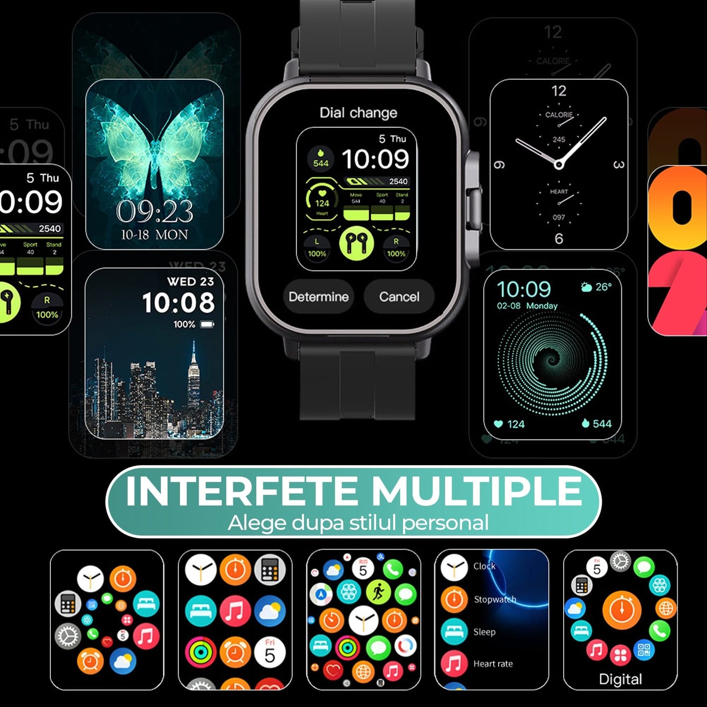 Ceas Smartwatch cu Casti Bluetooth incorporate, Monitorizare activitati fizice