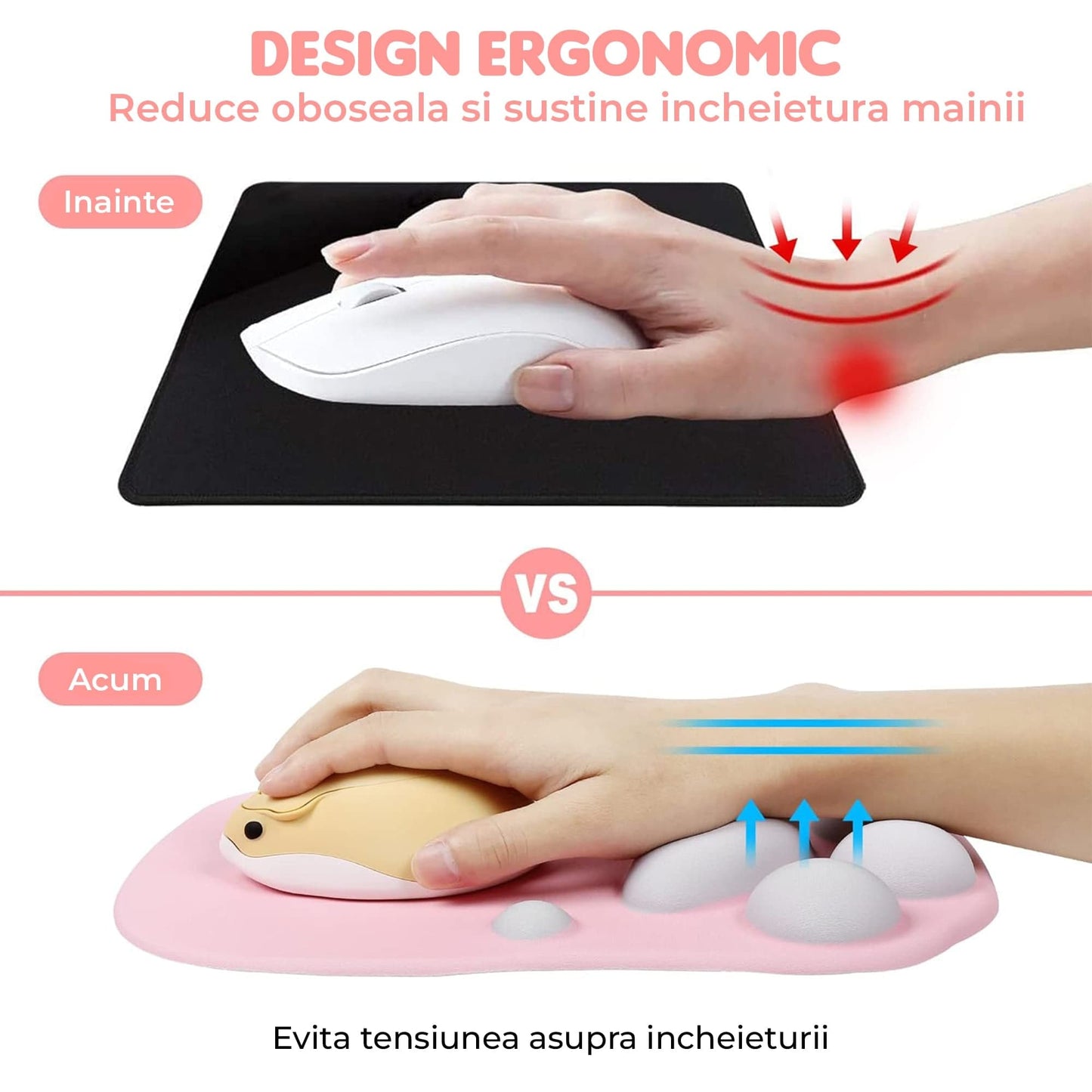 Mousepad ergonomic, Roz