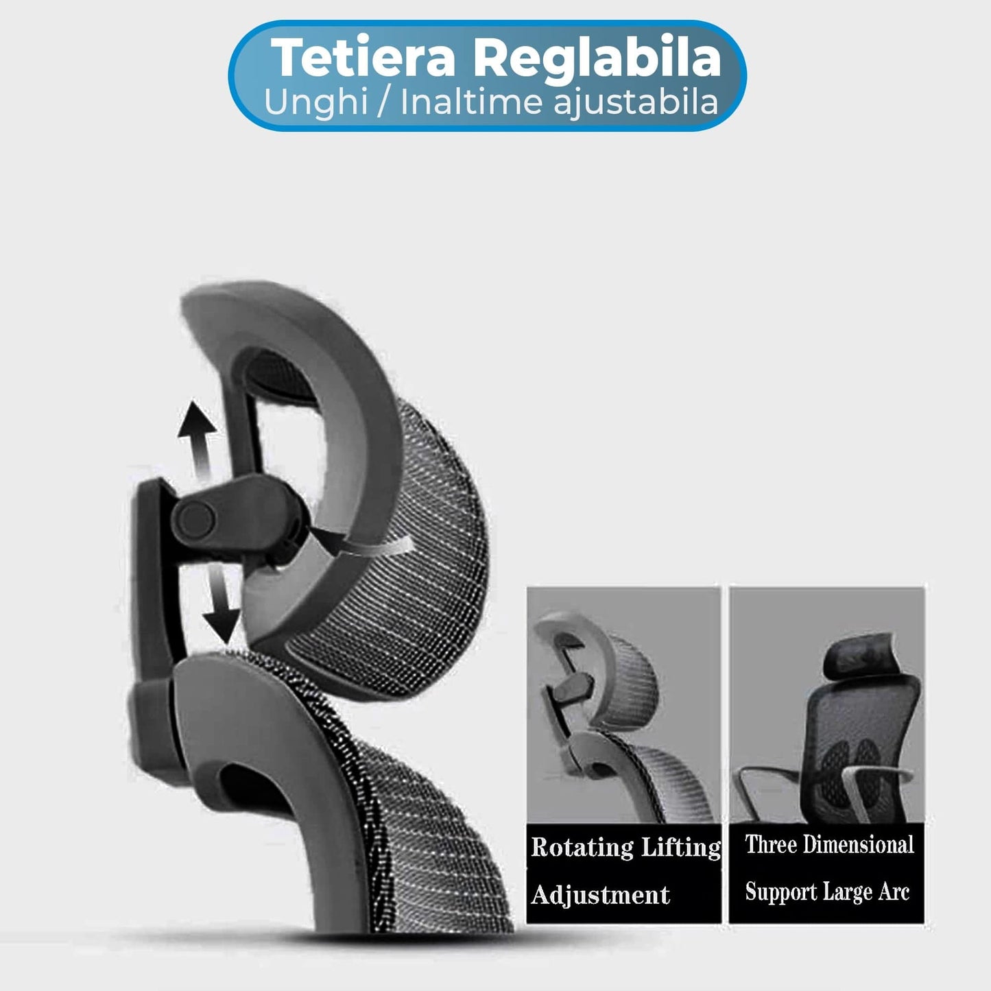 Scaun ergonomic Timebox, 135°, Inaltime Reglabila, Negru