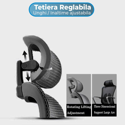 Scaun ergonomic Timebox, 135°, Inaltime Reglabila, Negru