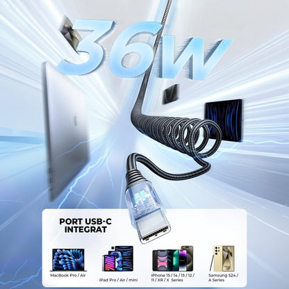 Incarcator auto 96W Super Fast Charge Timebox, 2 in 1, 1 x USB QC3, 1 x USB-C