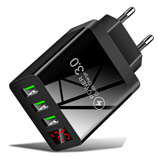 Incarcator Retea Timebox, 3 Porturi, 15W, 3 x USB, LED Voltaj, Negru