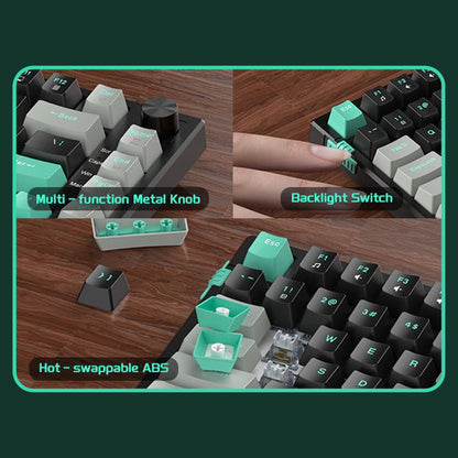 Tastatura Mecanica Gaming Timebox, Blue Switch, 75%, Hot-Swap, TKL, Negru