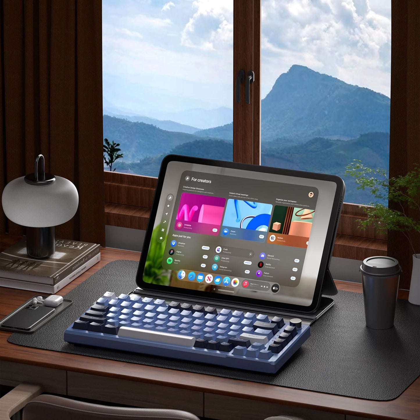 Tastatura Mecanica Gaming Timebox, Blue Switch, 75%, Hot-Swap, TKL, Albastru
