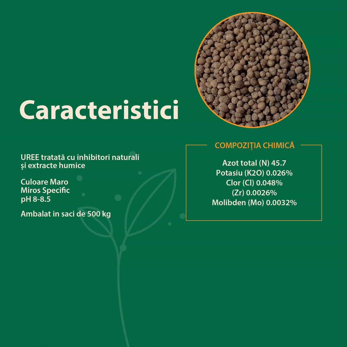 Ingrasamant cu Azot si Extracte Humice - N-Durro 46, 46% N, Efect 100 Zile