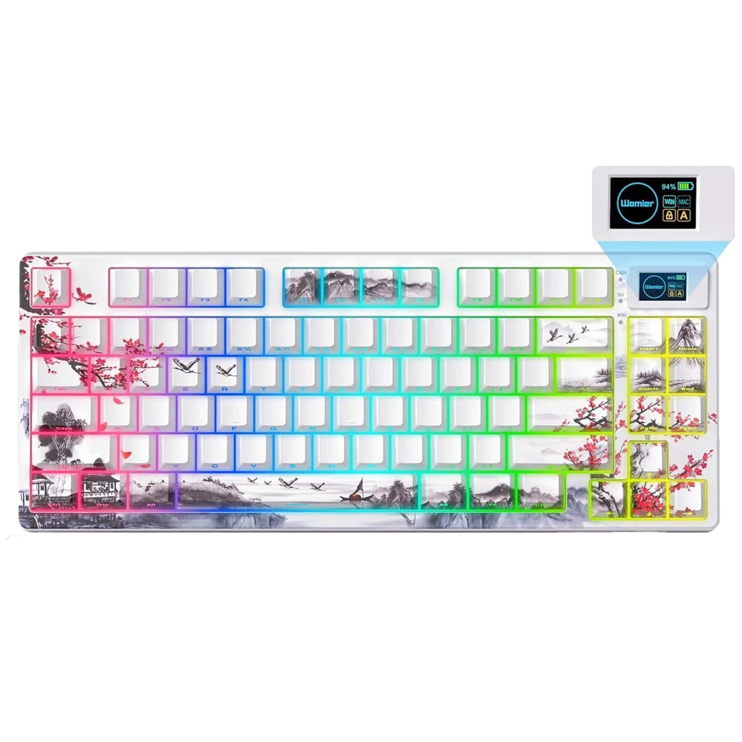Tastatura Mecanica Wireless Timebox, 75%, Hot-Swap, Gasket, Alb