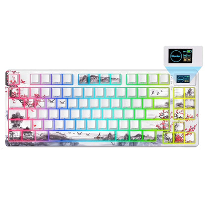Tastatura Mecanica Wireless Timebox, 75%, Hot-Swap, Gasket, Alb