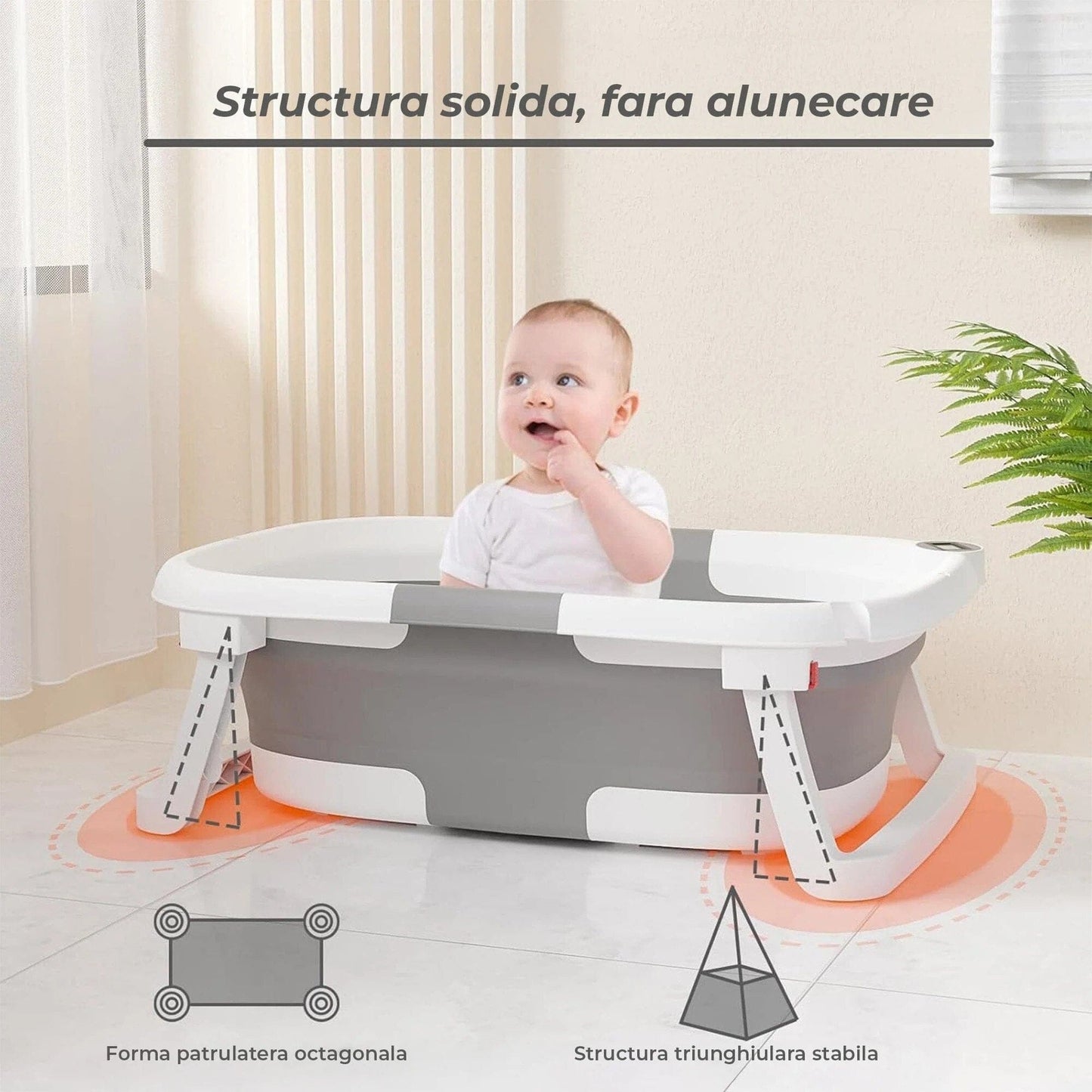 Set Cadita Pliabila Bebe 0-36 luni Timebox, compacta, cu pernuta