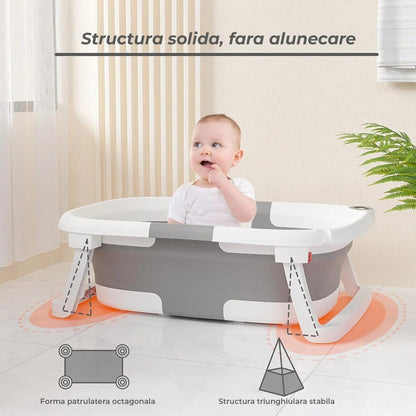 Set Cadita Pliabila Bebe 0-36 luni Timebox, compacta, cu pernuta
