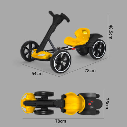 Kart electric copii, 4 roti, Pliabil si usor de montat, Scaun ergonomic, Galben