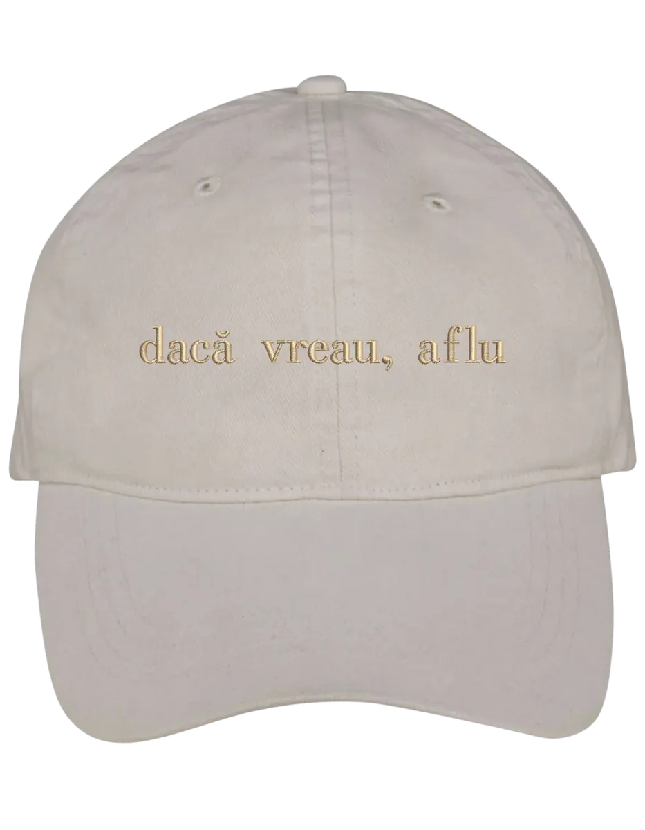 Sapca Daca vreau, aflu brodata