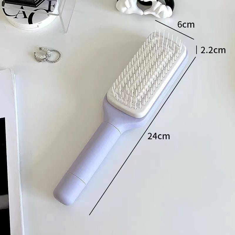 Perie de Par Rotativa Timebox, Curatare Retractabila, Dinti Elastici, Violet
