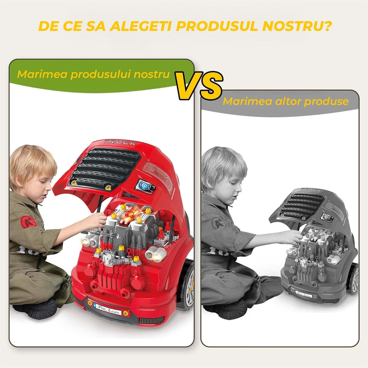 Set de Joaca Mecanic Auto pentru Copii, cu Lumini, Sunete, 8 Ani