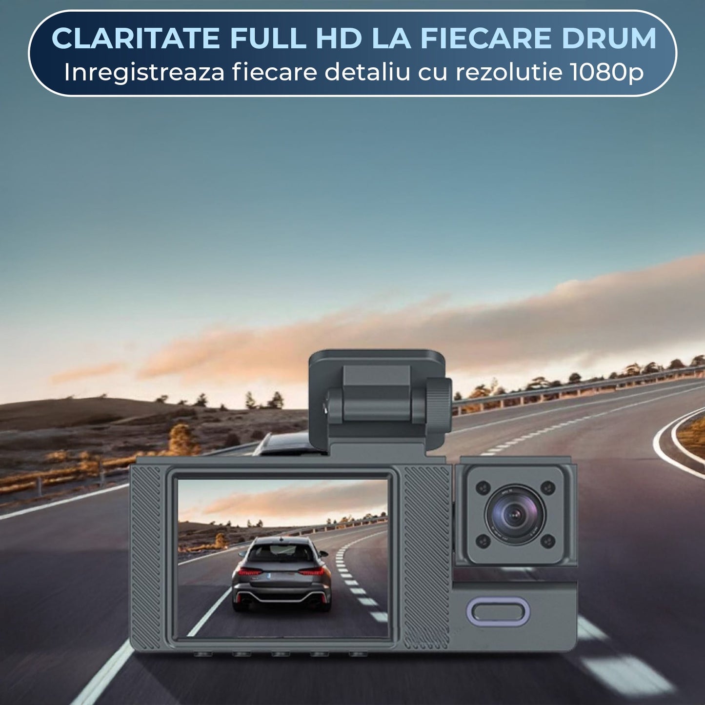 Camera Auto Timebox, Dash Cam Full HD 1080p, Unghi Larg 170°/130°