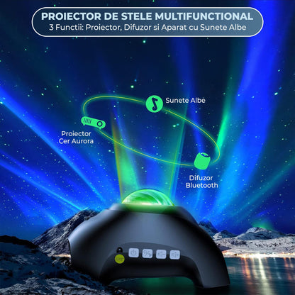Lampa de Veghe Tip Proiector Timebox, Lumini Nordice, Negru