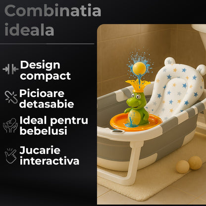 Set Cadita Pliabila Bebe 0-36 luni Timebox, compacta, cu pernuta