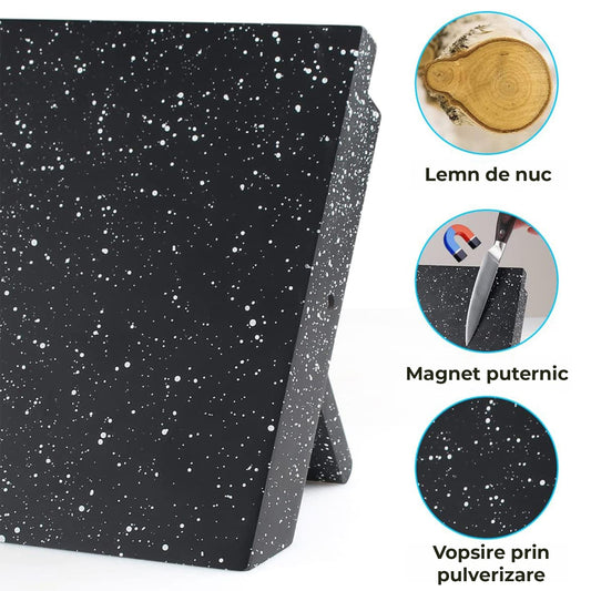 Suport magnetic Timebox, Capacitate 7-9 cutite, Fara asamblare, Negru