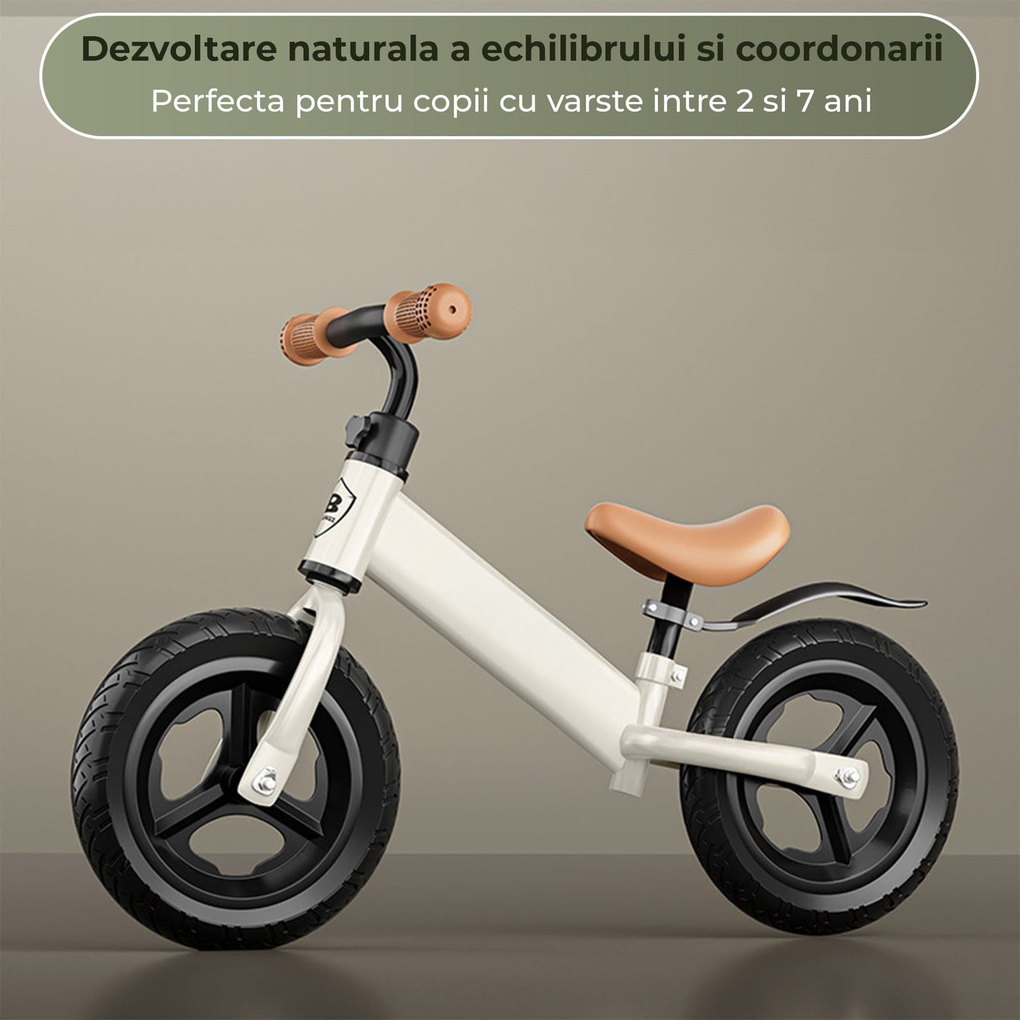 Bicicleta de echilibru Timebox, Fara pedale, LED, Sa reglabila, Alb