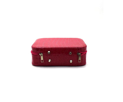 Geanta cosmetica cu oglinda, Naimeed D268, culoare Rosu, 14 x 20 x 7 cm