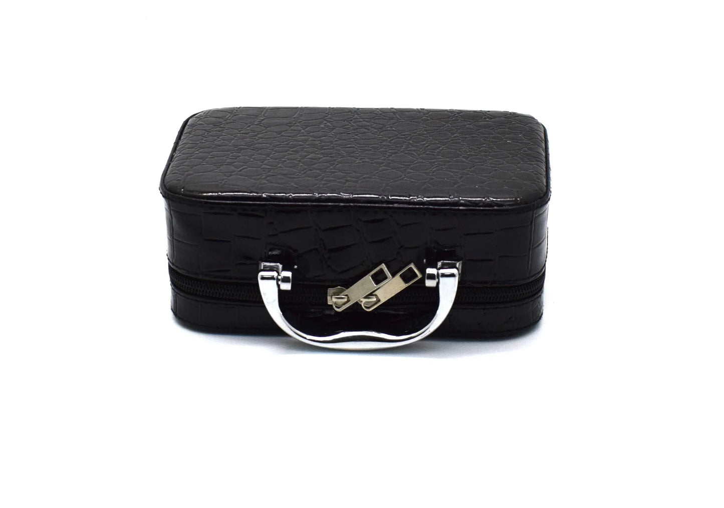 Geanta cosmetica cu oglinda, Naimeed D268, culoare Negru, 14 x 20 x 7 cm