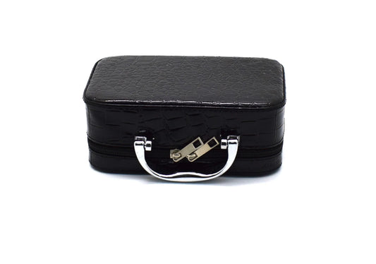 Geanta cosmetica cu oglinda, Naimeed D268, culoare Negru, 14 x 20 x 7 cm