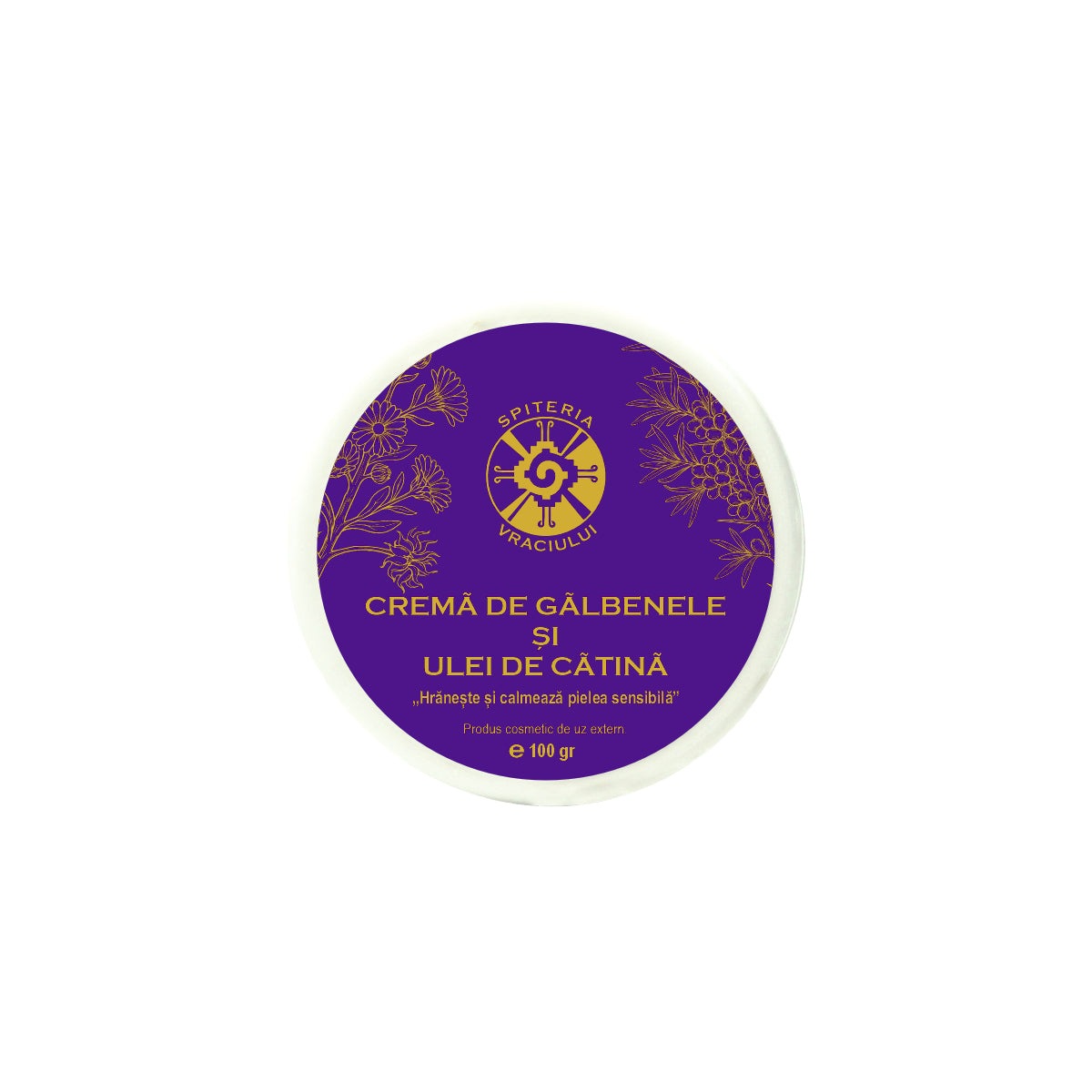 Leac Bătrânesc pentru Pielea Sensibilă – Cremă de Gălbenele și Ulei de Cătină | 100g