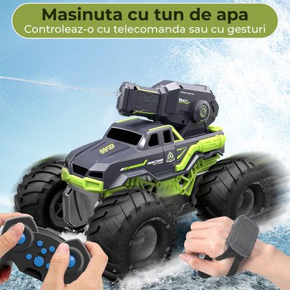 Masina RC 3-in-1 Timebox, cu Jet de Apa si Control prin Gesturi, Verde