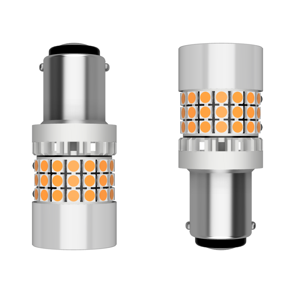 Set 2 x bec LED BA15S PY21W LUSMAR™ Galben 7000 lm Canbus - fara eroare - off-road