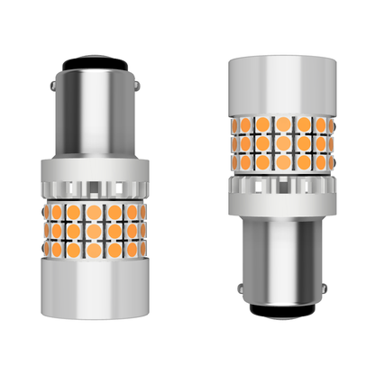 Set 2 x bec LED BA15S PY21W LUSMAR™ Galben 7000 lm Canbus - fara eroare - off-road