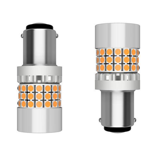 Set 2 x bec LED BA15S PY21W LUSMAR™ Galben 7000 lm Canbus - fara eroare - off-road