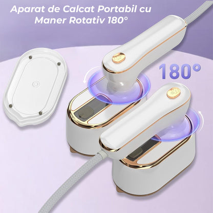 Mini Fier de Calcat si Steamer 2 in 1 pentru Calatorii, Incalzire Rapida 5s, Alb