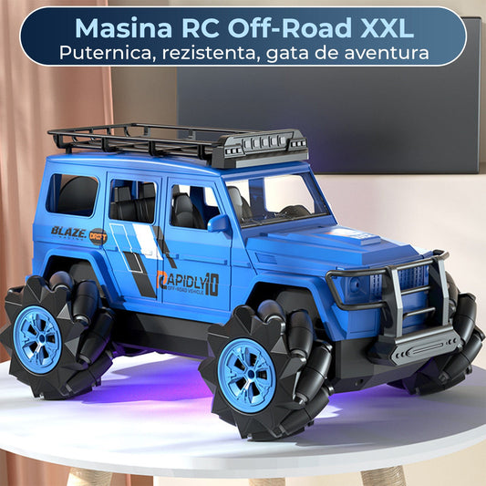 Masina cu telecomanda RC Timebox, 4x4,  2 Acumulatori inclusi, Albastru