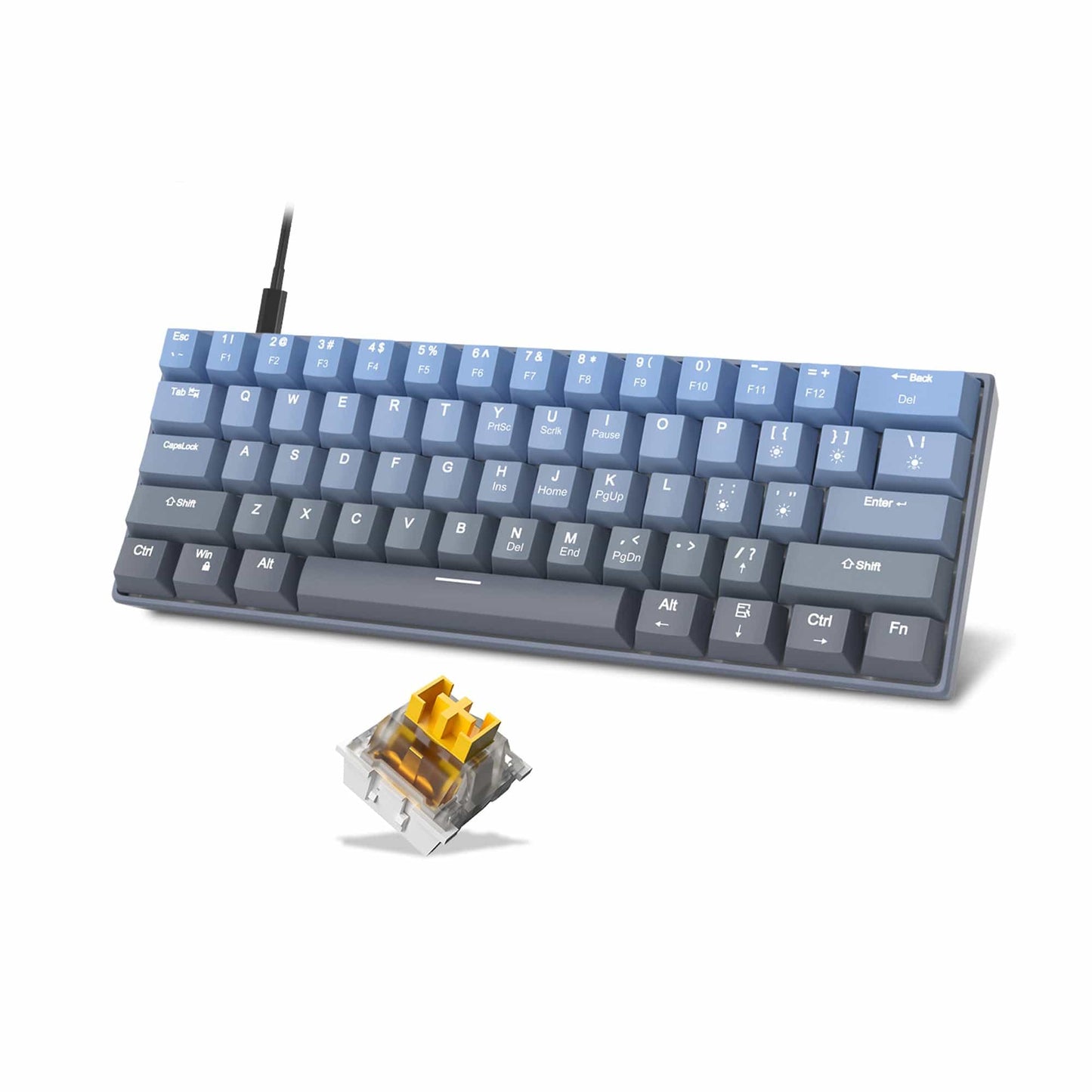 Tastatura Mecanica Timebox, 61 Taste, Keycaps PBT, Switch-uri Precise, Albastru