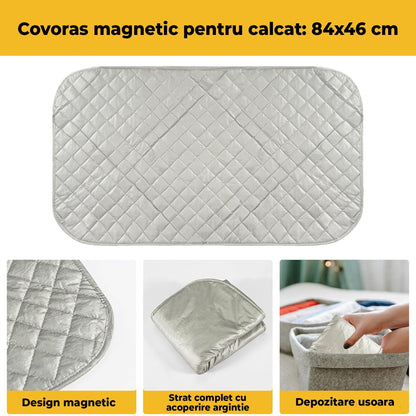 Covoras Magnetic de Calcat, Compact si Pliabil, Dormitor, Gri
