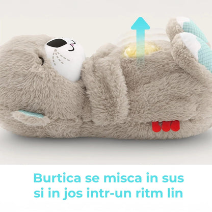 Pachet Timebox, Pliabil, 4 roti, Lumini si respiratie, 0+ luni, Maro