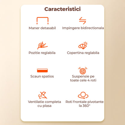 Carucior Reversibil pentru Bebelusi 0-3 Ani Timebox, Maro