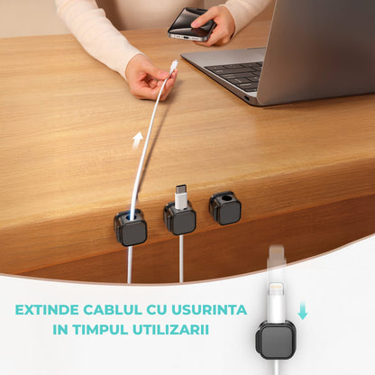 Set 6 clipuri magnetice Timebox, diametru 7, 5 mm, Negru