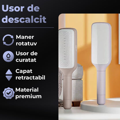 Perie de Par Rotativa Timebox, Curatare Retractabila, Dinti Elastici, Violet
