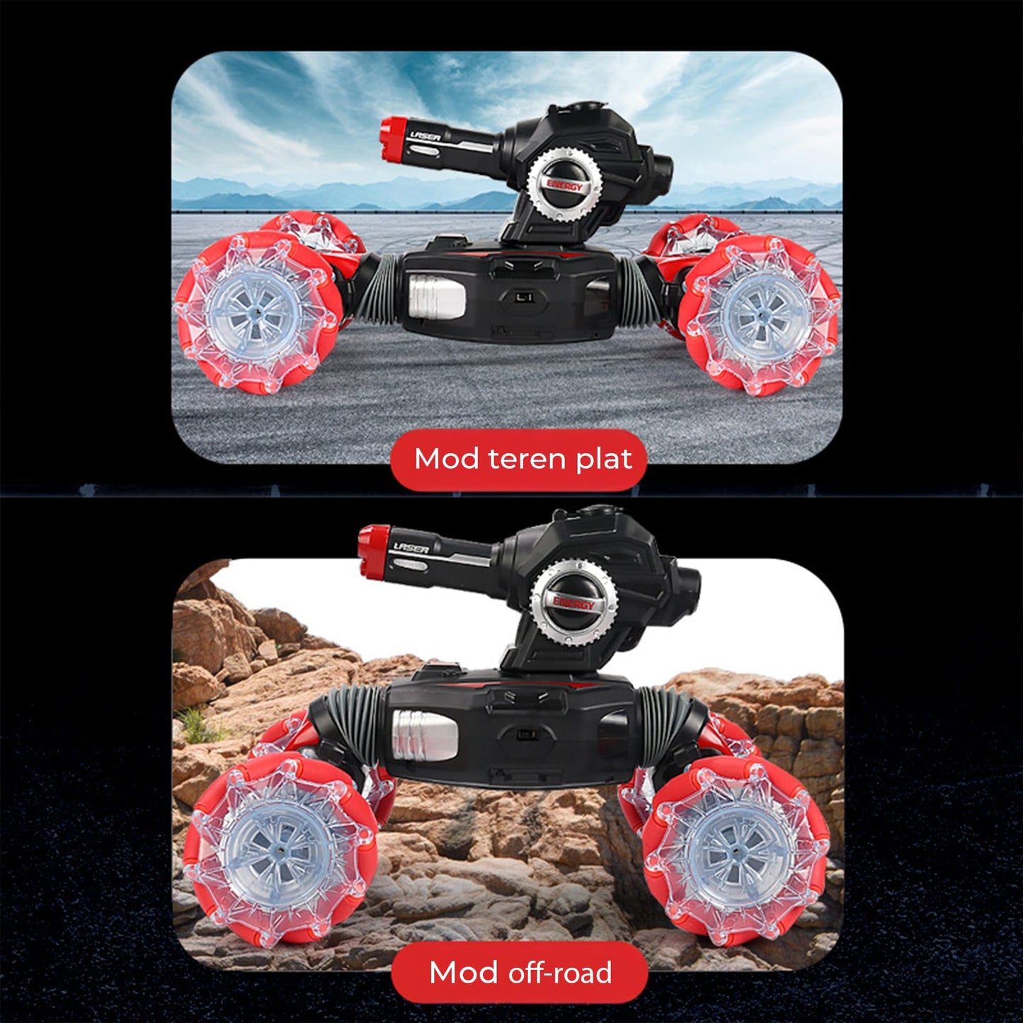 Masina RC Timebox, Telecomanda 2, Drift Off-Road, Cotrol prin Gesturi, Rosu
