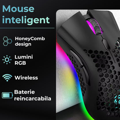 Pachet Gaming Timebox, 60%, Wireless, 95g, FastCharge, USB 2, 4 GHz, Negru